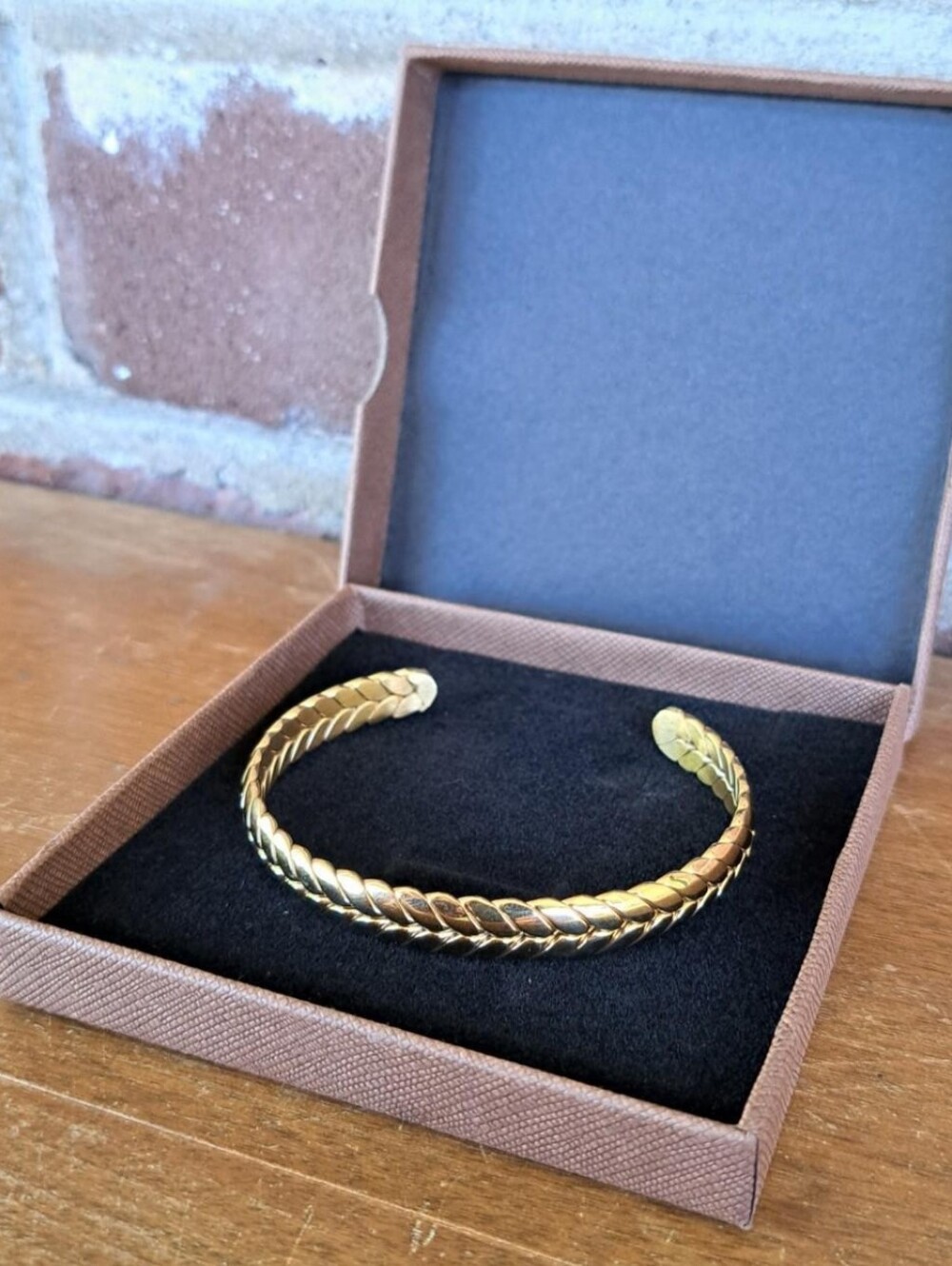 NWOT Gold Tone Braided Open Cuff Bracelet